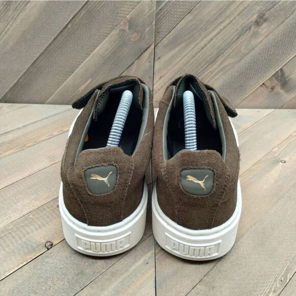 Puma Suede Platform Strap Casual Sneakers Womens Size 10 Olive Green Shoes‎ - Picture 5 of 9